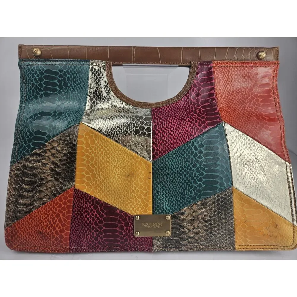 Vintage Maximalist Nine West PU Leather Patchwork Bag - Picture 4 of 10